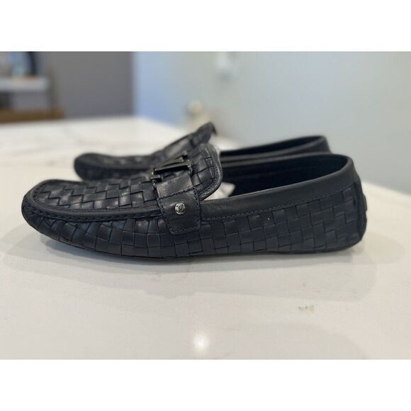 Louis Vuitton Monte Carlo Loafers in Woven Black Leather Size 10 - Picture 2 of 12